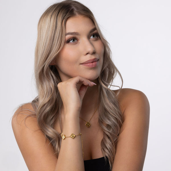 Gold Clover Armband Tragebild