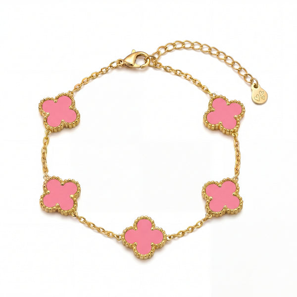 Pink Clover Armband
